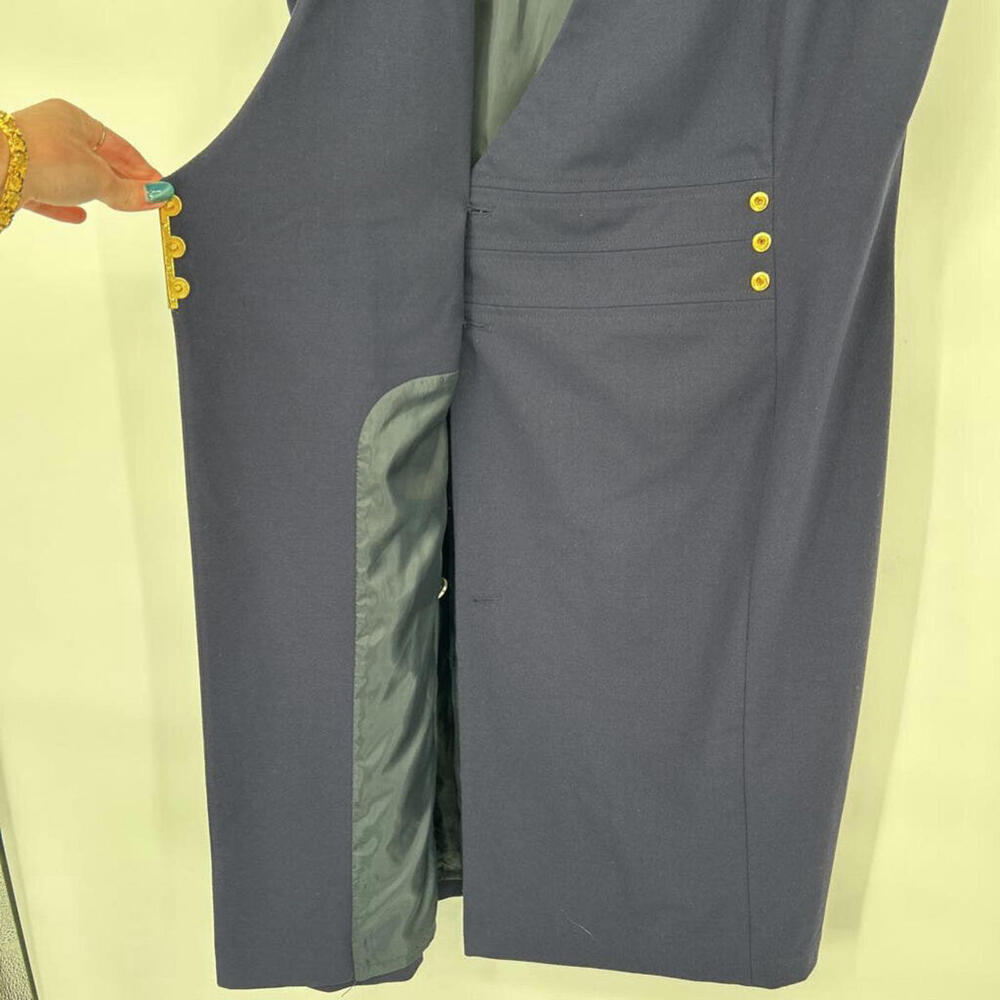 Women's Calvin Klein Cap Sleeve Crossover Wrap Navy Blue Dress 10 - Picture 5 of 6